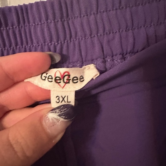 Plus size purple wide leg pants - Picture 2 of 4